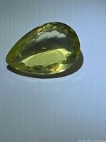 Full view of pear-cut yellow citrine