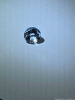 Top view of the round aquamarine gemstone