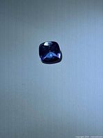 Cushion-cut tanzanite front view