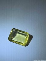 Front view of emerald-cut lemon citrine