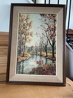 Full view of framed watercolour landscape