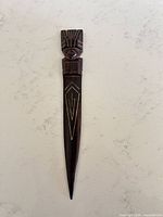 full view of wooden inlaid letter opener