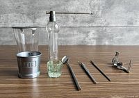 All eight dental items arranged on tabletop