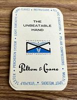 Front card showing Pelton & Crane logo, product line text