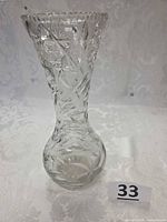 Full view of ABP cut glass crystal vase front