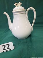Full view of coffee pot with lid in place