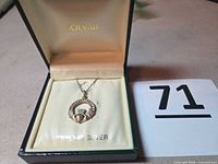 Necklace in Solvar box with lot tag visible