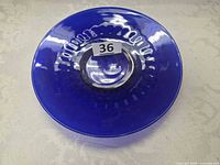 Top view showing cobalt blue color and inner pattern