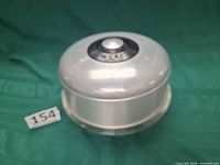 Aluminum dome on glass plate showing overall item