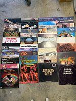 Full layout of 20 vinyl record albums