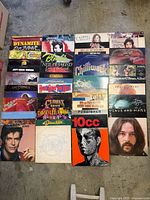 Full layout of approximately 20 record jackets