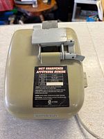 Top view showing Mastercraft wet sharpener label and tool rest