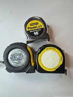 All three tape measures grouped together top view