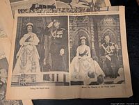 Front page showing Queen Elizabeth II and Prince Philip in ceremonial attire inside Parliament