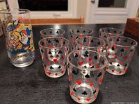 Group shot of all glasses showing graphics and quantity