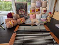 Overall view of all crafting items on table