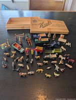 Full lot with miniatures spread out and candy box