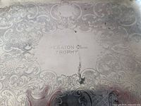 close-up of central engraving reading T. Eaton Co. Limited Trophy