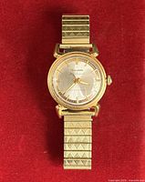 Front view of Bulova watch on expansion band