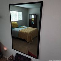 Front view showing full mirror and frame