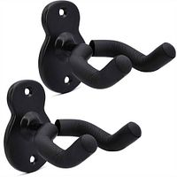 Two identical black padded guitar hangers