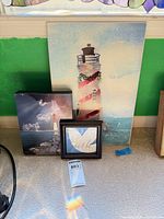 All three wall art pieces grouped together