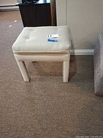 Overall view of upholstered bench