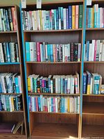 Front view of full bookcase with shelves installed