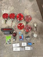 Group shot showing all lights, bulb packs, wiring and hardware