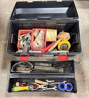 Open Jobmate toolbox showing contents in main compartment and tray