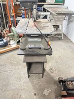 Front view of Rockwell scroll saw on stand