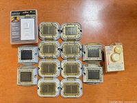 All items laid out: 12 solar marker lights, Cooper occupancy sensor package, Lutron dimmer button package
