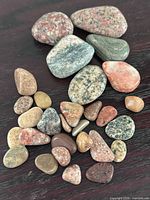 All stones spread on dark surface