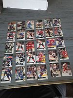 Fronts of all 30 Pro Set hockey cards laid out 5×6 grid