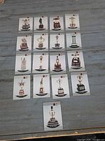 Seventeen Pro Set trophy/award cards laid out face up