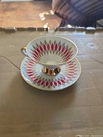 Teacup on saucer showing overall design