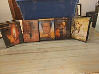 Front view of all five DVD cases