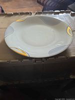 Top view of dinner plate showing pattern