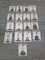 All 17 Pro Set NHL trophy award cards laid out for overview