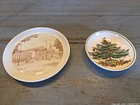 Both porcelain pin dishes side by side