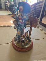 Full view of clown figurine on base