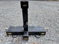 Full view of Adam hitch adapter showing riser, crossbar, shank, side receivers, D-rings, hitch pins