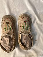 Top view pair showing beadwork and overall condition