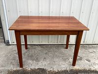 Full view of table front and legs