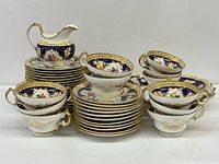 Full grouping of Cauldon tea service pieces