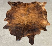 Full view of front side of cowhide rug
