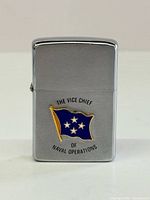 Front view showing enamel Vice Chief of Naval Operations flag emblem and lettering
