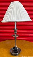 Full view of lamp with shade attached