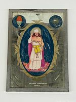 Full view of framed reverse-glass painting