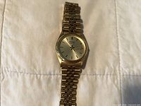 Close-up Pulsar gold-tone watch